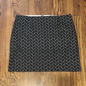 Vince Camuto Black and White Petal Eyelet Skirt